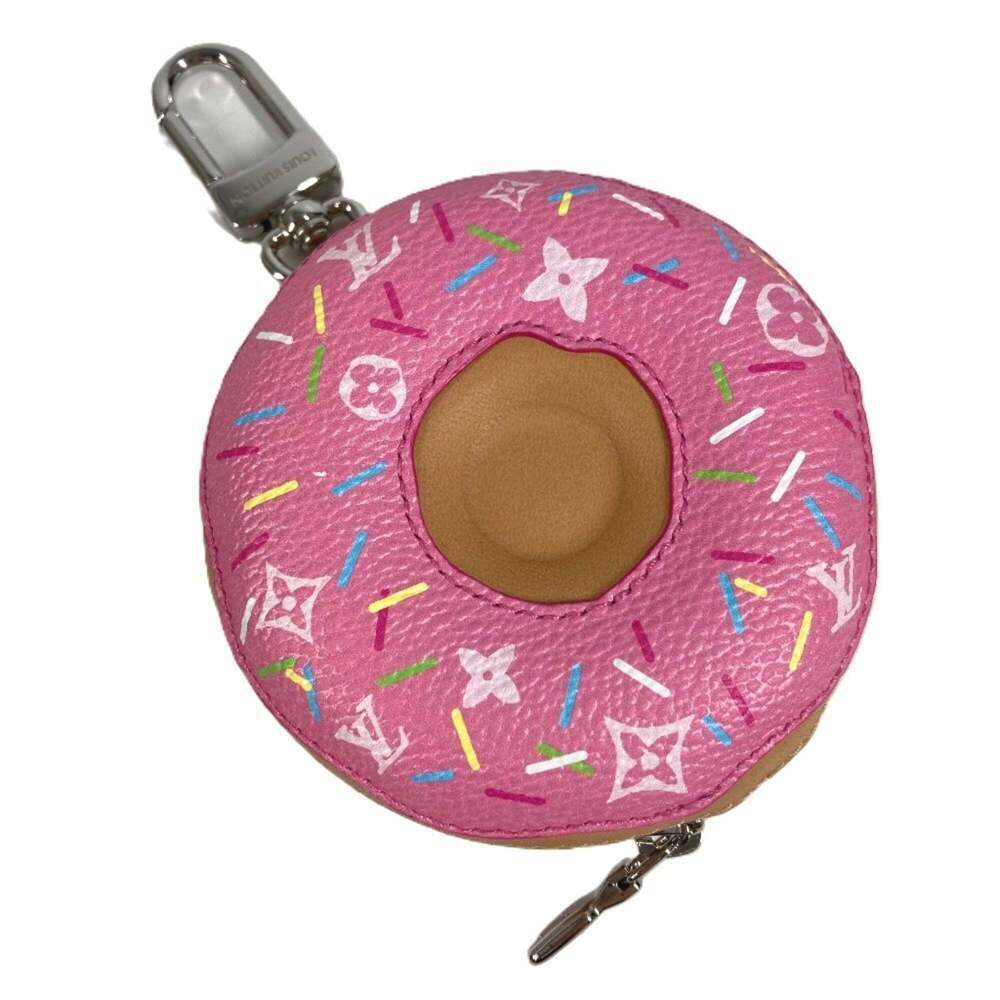 LOUIS VUITTON Pink Monogram Leather Bag Charm